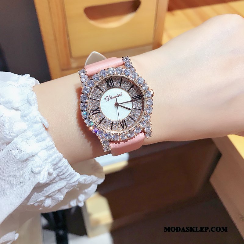 Damskie Zegarek Na Rękę Dyskont Rhinestone Wielki Oryginalne Siatkowe Moda Beżowy Czarny Czerwony