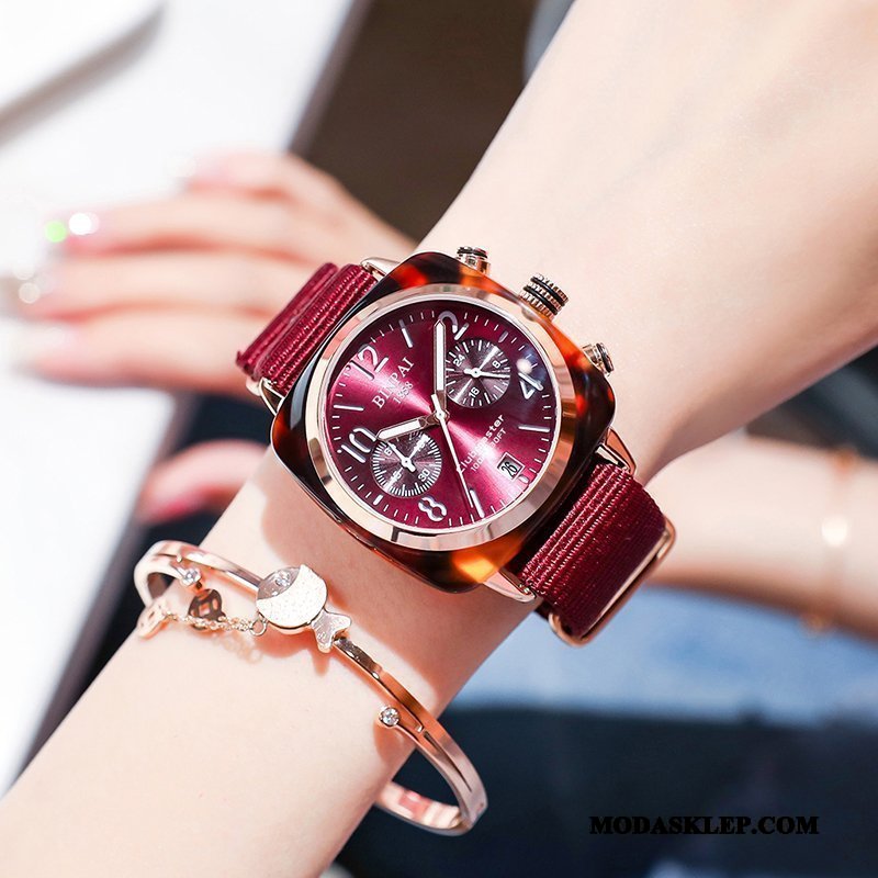 Damskie Zegarek Na Rękę Oferta Zima Zegarek Kwarcowy Trendy Wodoodporny Zakochani Czarny Czerwony