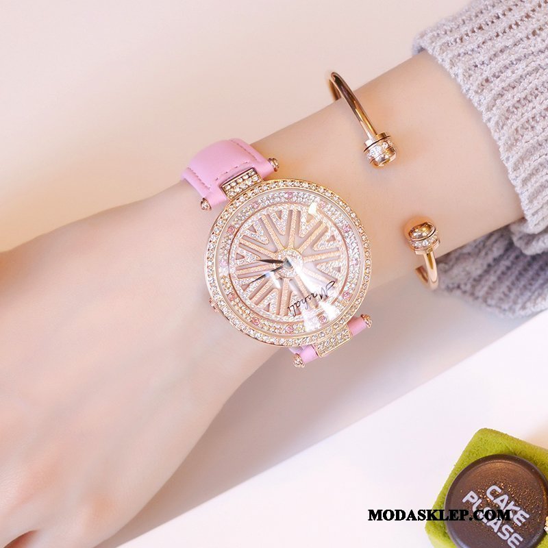 Damskie Zegarek Na Rękę Online Damska Moda 2019 Zegarek Kwarcowy Rhinestone Czarny