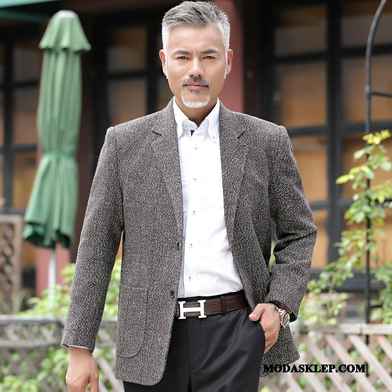 Męskie Blazer Kupię Casual Topy Wiosna Blezer Męska Szary