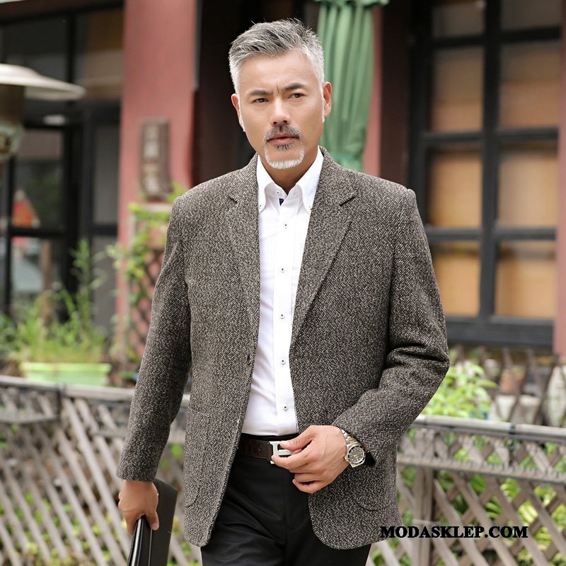 Męskie Blazer Kupię Casual Topy Wiosna Blezer Męska Szary