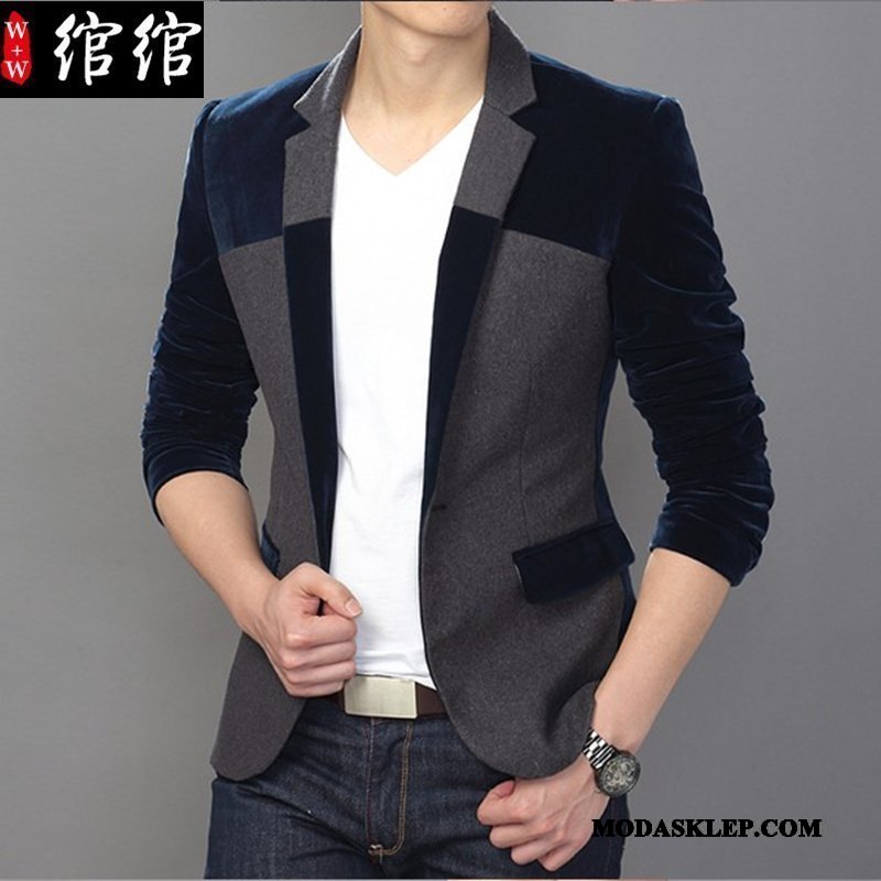 Męskie Blazer Kupię Casual Wełna Garnitur Biznes Slim Fit Mieszane Kolory Czerwony