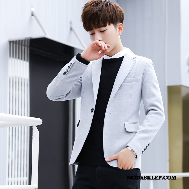 Męskie Blazer Online Slim Fit Casual Tendencja Płaszcz Piękny Pomarańczowy
