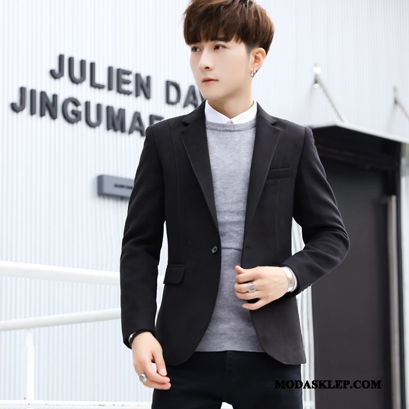 Męskie Blazer Online Slim Fit Casual Tendencja Płaszcz Piękny Pomarańczowy