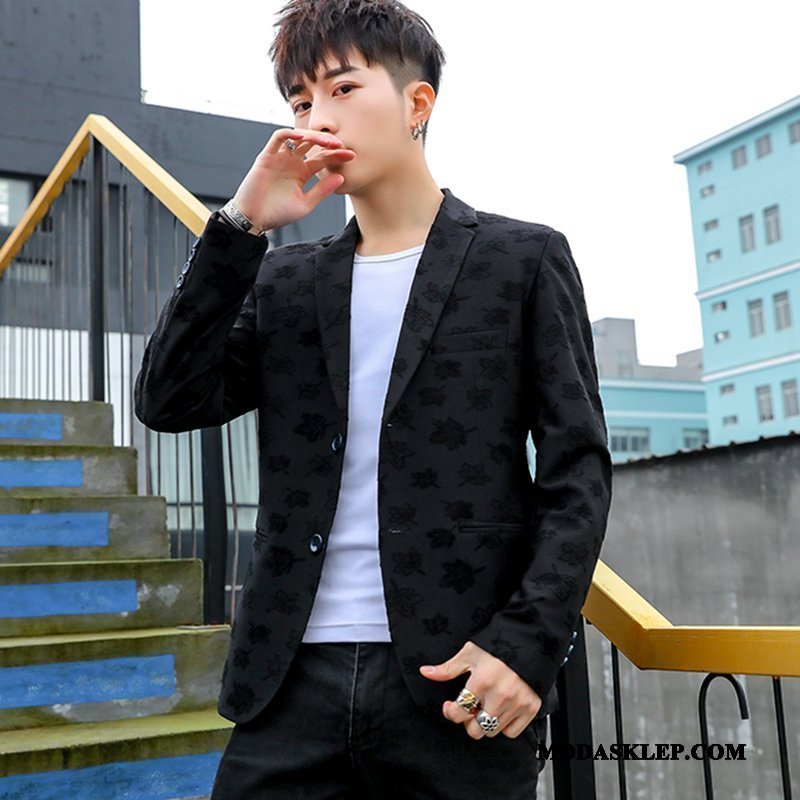 Męskie Blazer Online Tendencja Casual Nowy Slim Fit 2019 Szary