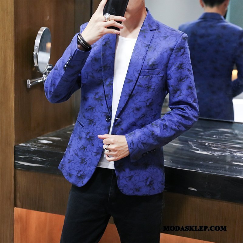 Męskie Blazer Sklep Casual Garnitur Blezer Nowy Tendencja Czerwony