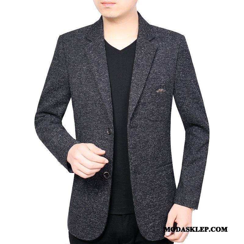 Męskie Blazer Sklep Nowy Slim Fit Męska Marynarka Wiosna Szary