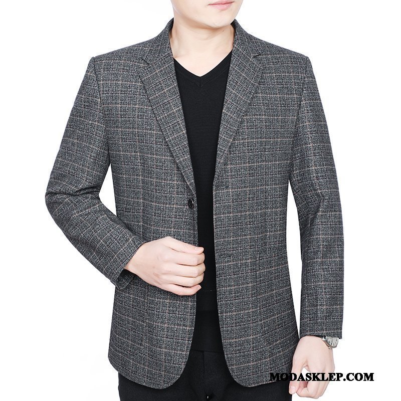 Męskie Blazer Sklep Nowy Slim Fit Męska Marynarka Wiosna Szary