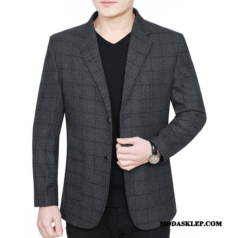 Męskie Blazer Sklep Nowy Slim Fit Męska Marynarka Wiosna Szary