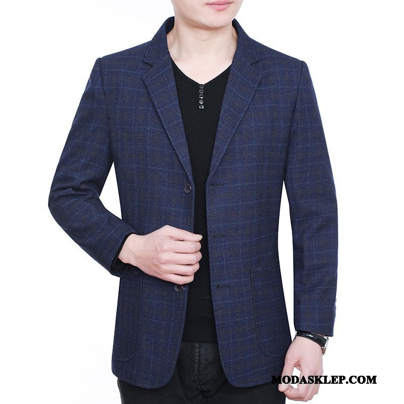 Męskie Blazer Sklep Nowy Slim Fit Męska Marynarka Wiosna Szary