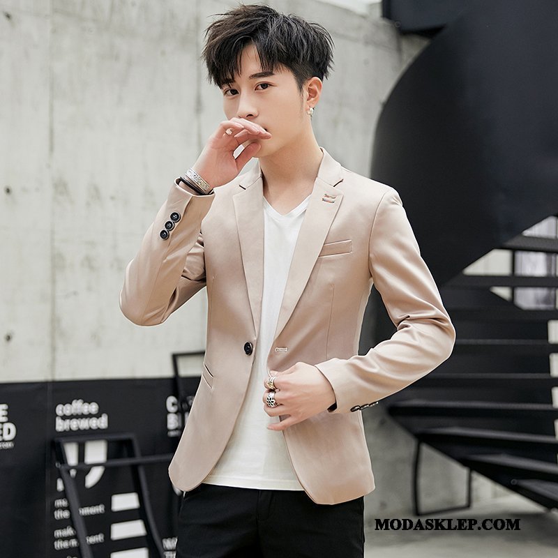 Męskie Blazer Sklep Topy Casual Wiosna Tendencja Nowy Khaki