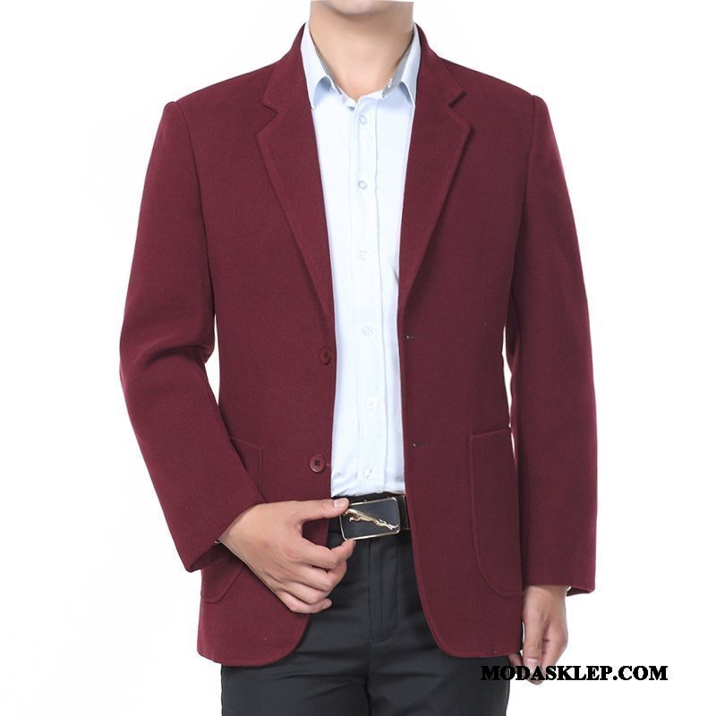 Męskie Blazer Sprzedam Casual Topy Garnitur Męska Marynarka Czerwony