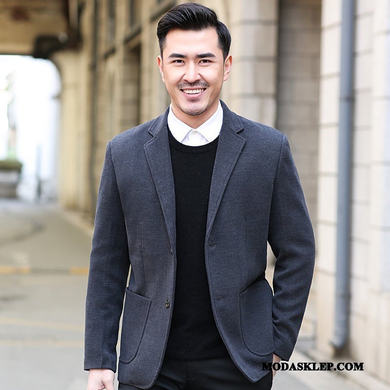 Męskie Blazer Sprzedam Casual Topy Garnitur Męska Marynarka Czerwony