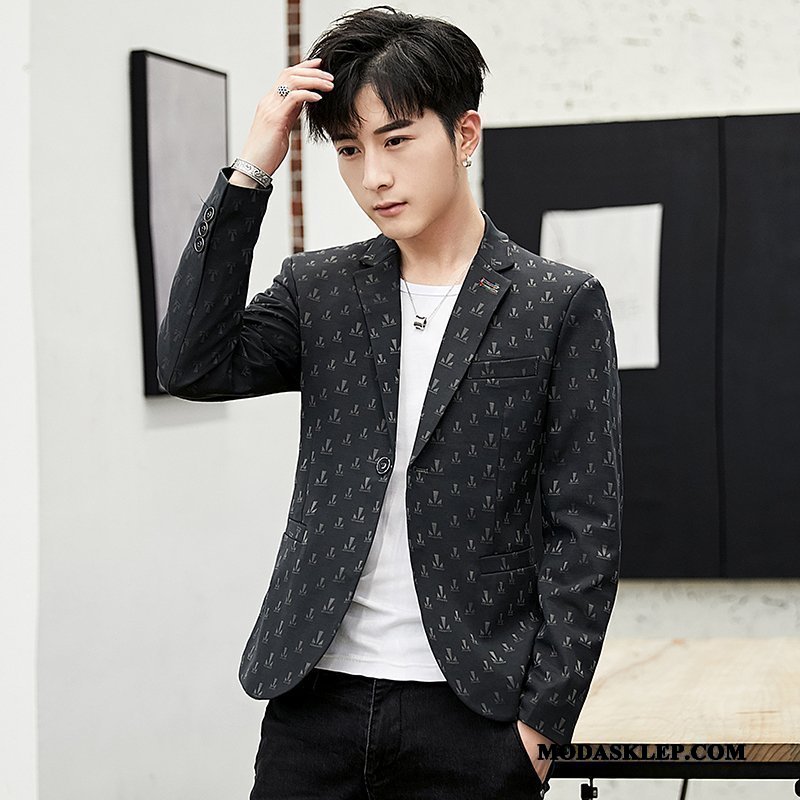 Męskie Blazer Sprzedam Męska Topy Marynarka Slim Fit Nowy Niebieski