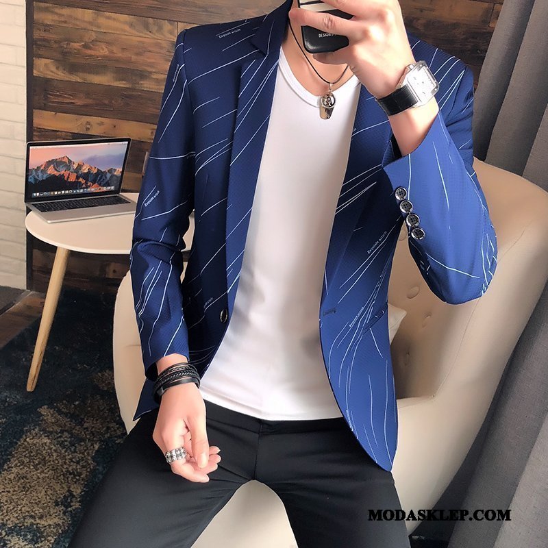 Męskie Blazer Sprzedam Wiosna Męska Blezer Slim Fit Piękny Biały