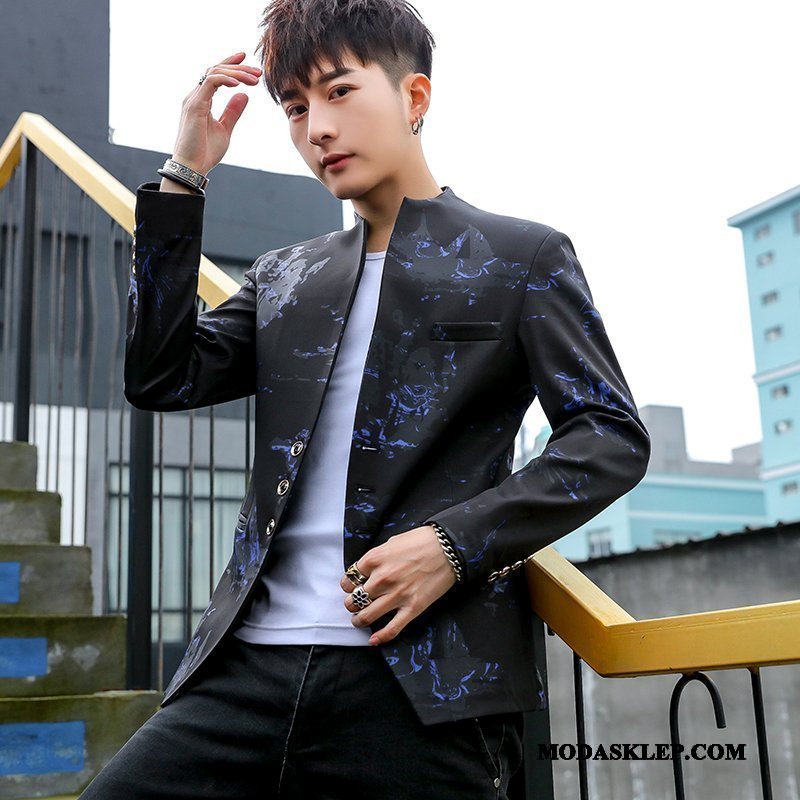 Męskie Blazer Tanie Slim Fit Płaszcz Topy Casual Piękny Fioletowy