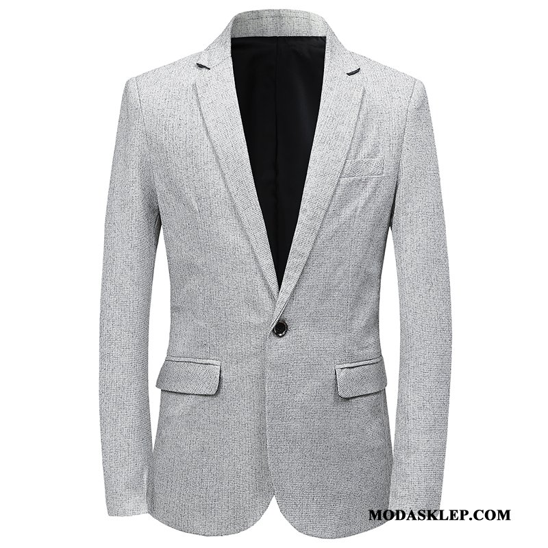 Męskie Blezer Na Sprzedaż Slim Fit W Średnim Wieku Wiosna Nowy Casual Czarny