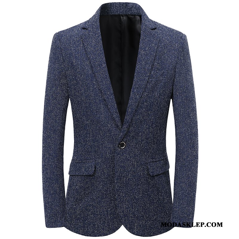 Męskie Blezer Na Sprzedaż Slim Fit W Średnim Wieku Wiosna Nowy Casual Czarny