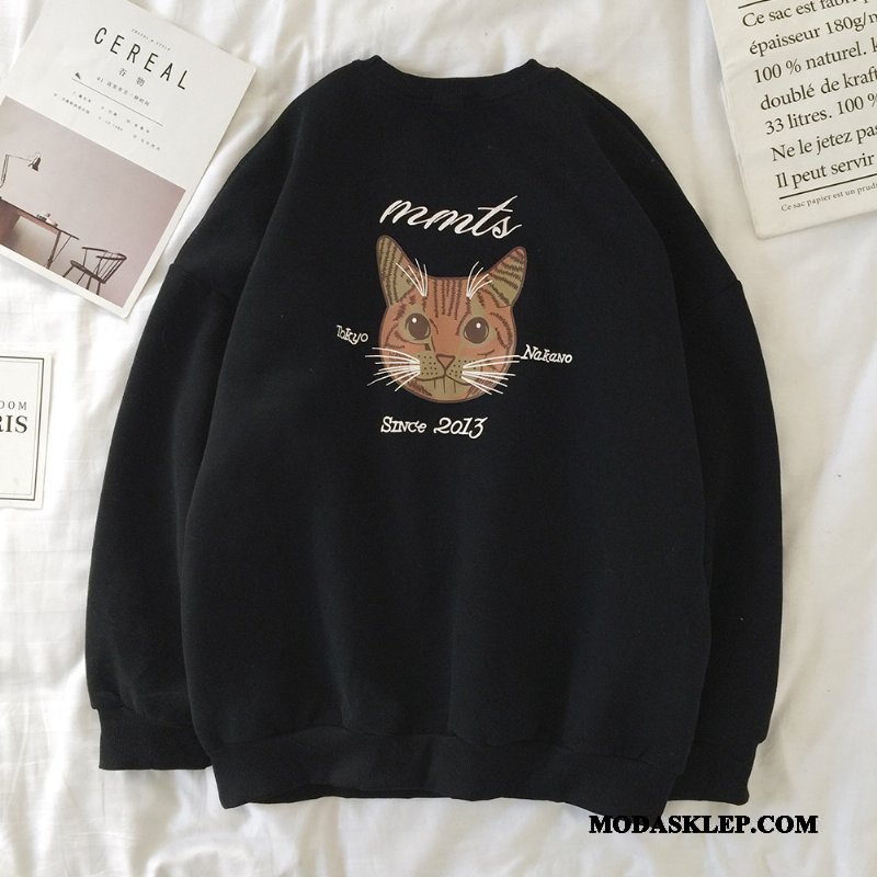 Męskie Bluza Z Kapturem Kup Kotek Płaszcz Pullover Bluzy Z Kapturem Szerokie Szary
