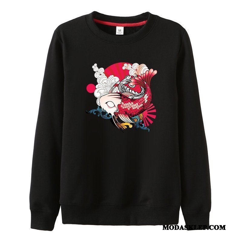 Męskie Bluza Z Kapturem Kup Męska Plus Kaszmir Okrągły Dekolt Szerokie Bluzy Z Kapturem Szary