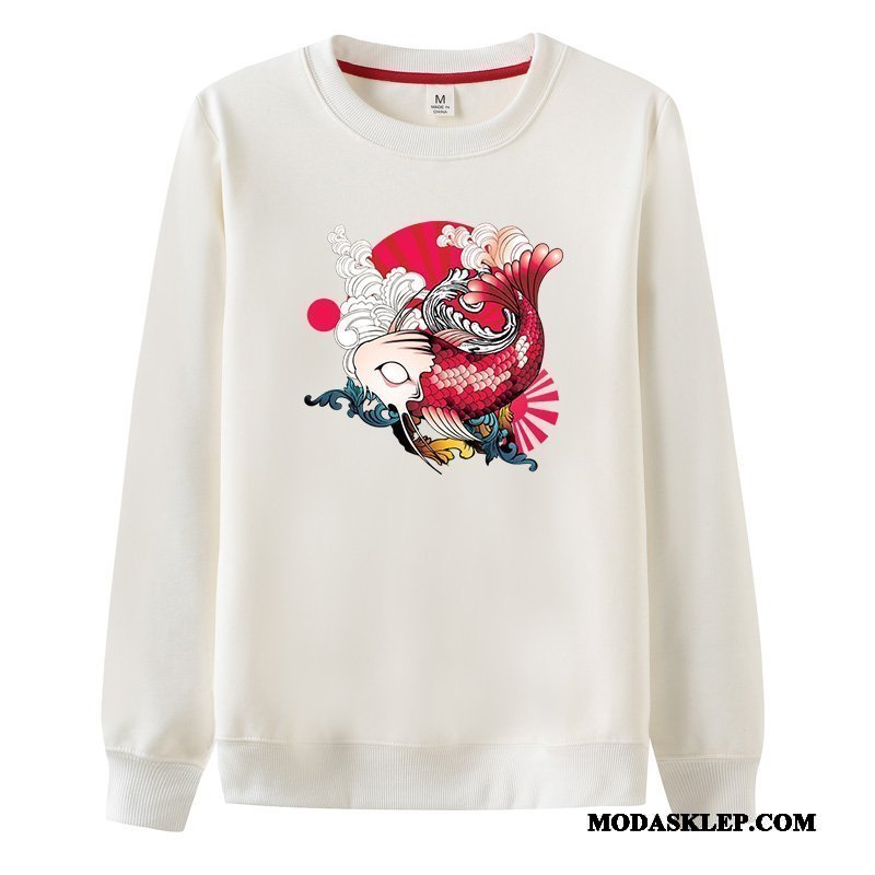 Męskie Bluza Z Kapturem Kup Męska Plus Kaszmir Okrągły Dekolt Szerokie Bluzy Z Kapturem Szary