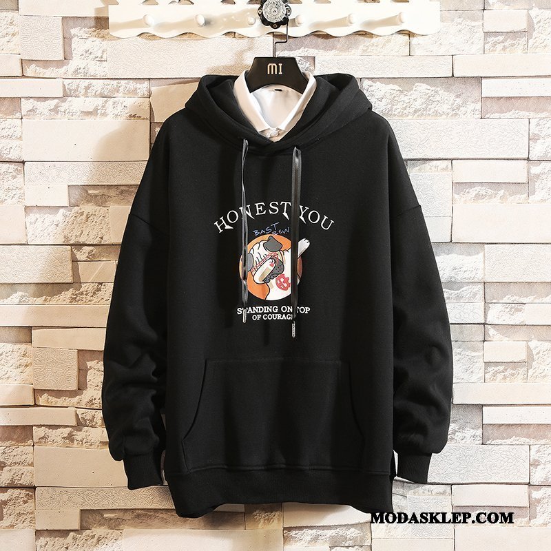 Męskie Bluza Z Kapturem Kupię Szerokie Bluzy Z Kapturem Męska Casual Pullover Granatowy