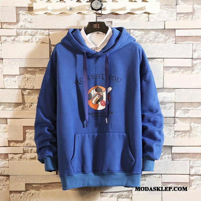 Męskie Bluza Z Kapturem Kupię Szerokie Bluzy Z Kapturem Męska Casual Pullover Granatowy