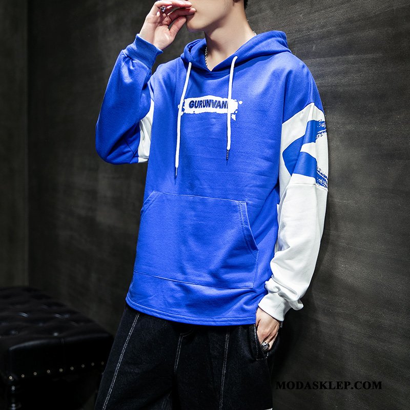 Męskie Bluza Z Kapturem Oferta Student Casual Szerokie Bluzy Z Kapturem Tendencja Fioletowy