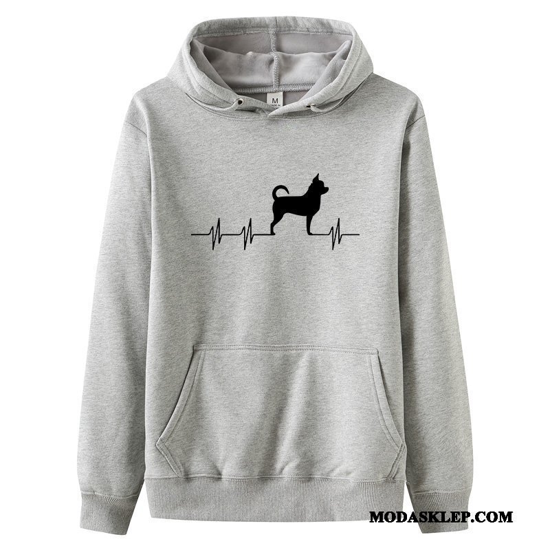 Męskie Bluza Z Kapturem Online Dla Grubych Męska Pullover Student Bluzy Z Kapturem Czarny