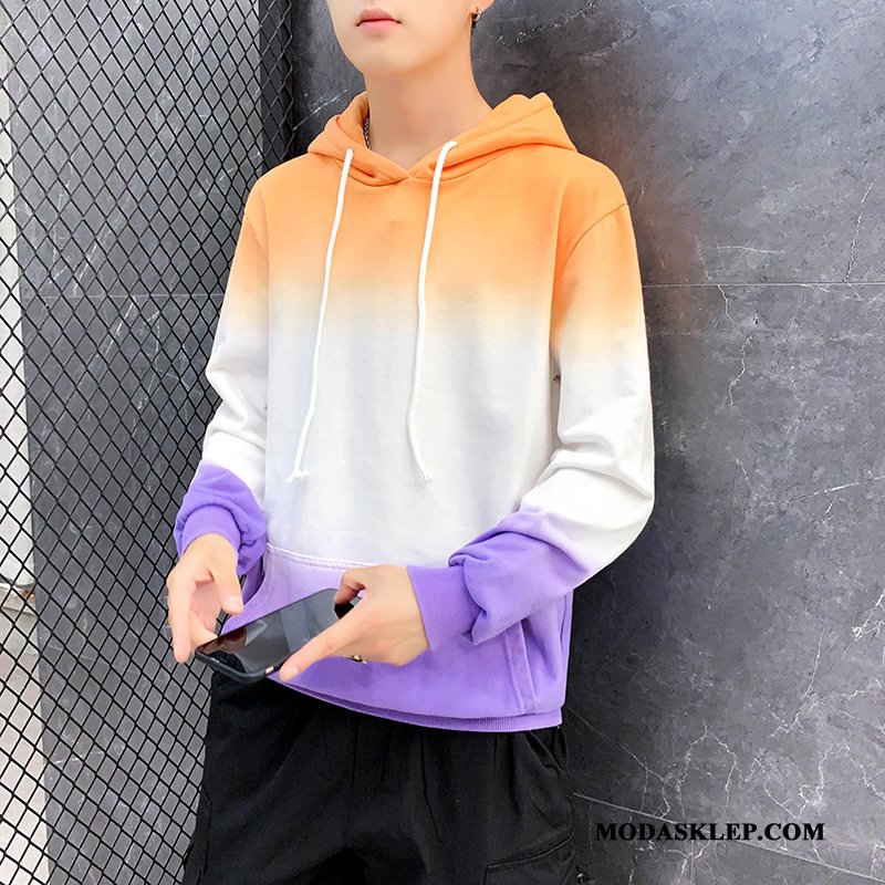 Męskie Bluza Z Kapturem Online Student Gradient Bluzy Z Kapturem Wiosna Jesień Szary