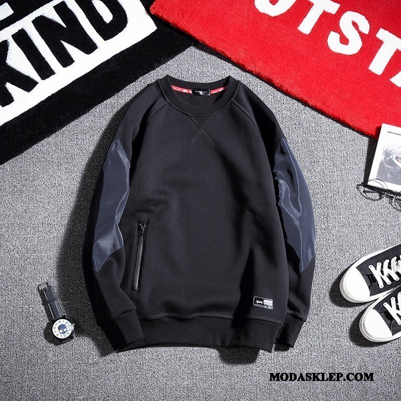 Męskie Bluza Z Kapturem Sklep Bluzy Z Kapturem Okrągły Dekolt Tendencja Pullover Płaszcz Mieszane Kolory Szary