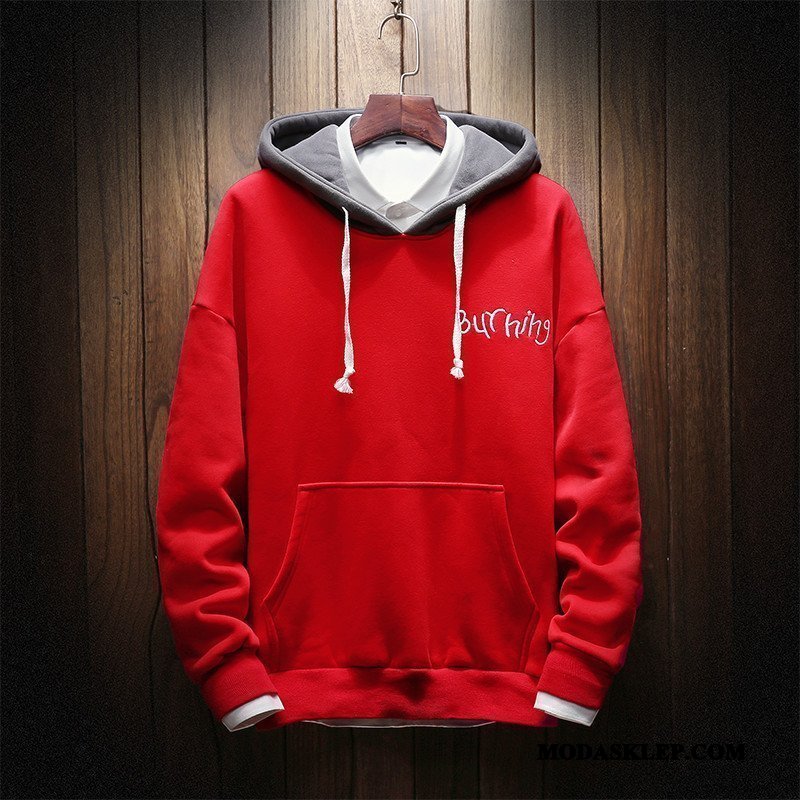 Męskie Bluza Z Kapturem Sprzedam 2019 Jesień Pullover Student Bluzy Z Kapturem Czerwony