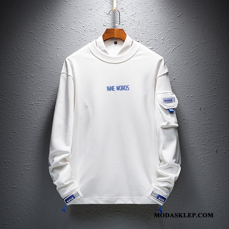 Męskie Bluza Z Kapturem Tanie Topy Casual Student Podkoszulek Pullover Niebieski