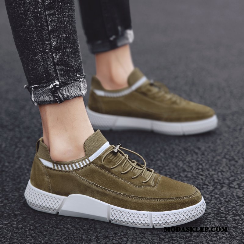 Męskie Buty Sportowe Kup Casual Skórzane Buty Tendencja Wszystko Pasuje 2019 Khaki