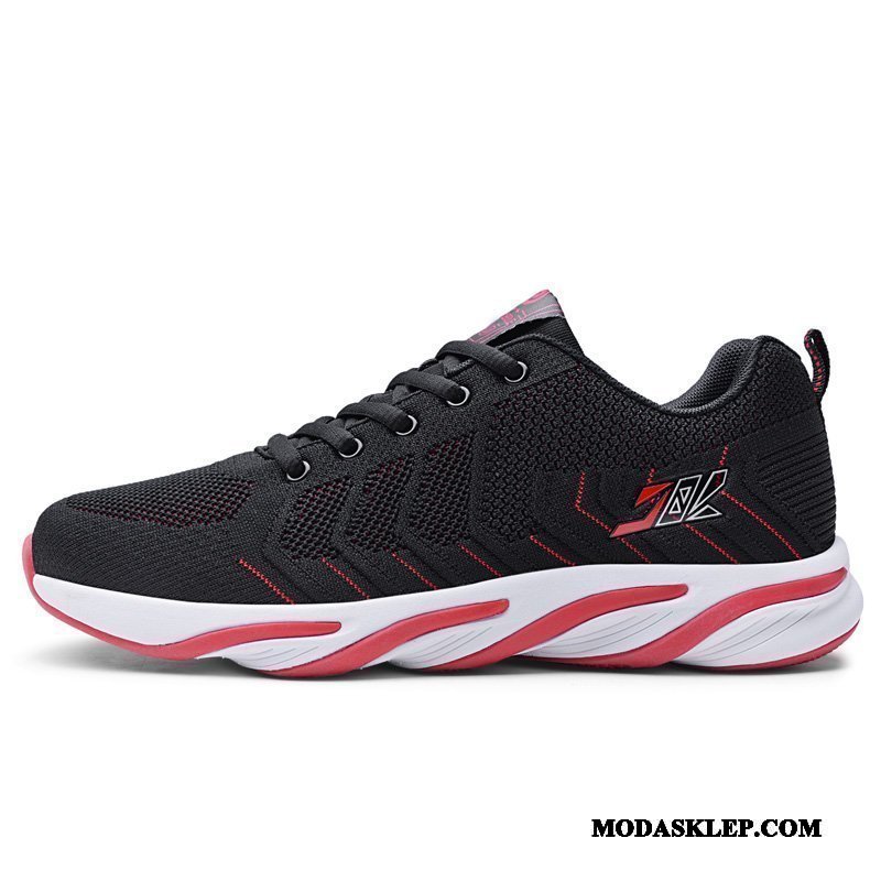 Męskie Buty Sportowe Sklep 2019 Oddychające Casual Buty Do Biegania Fitness Czarny