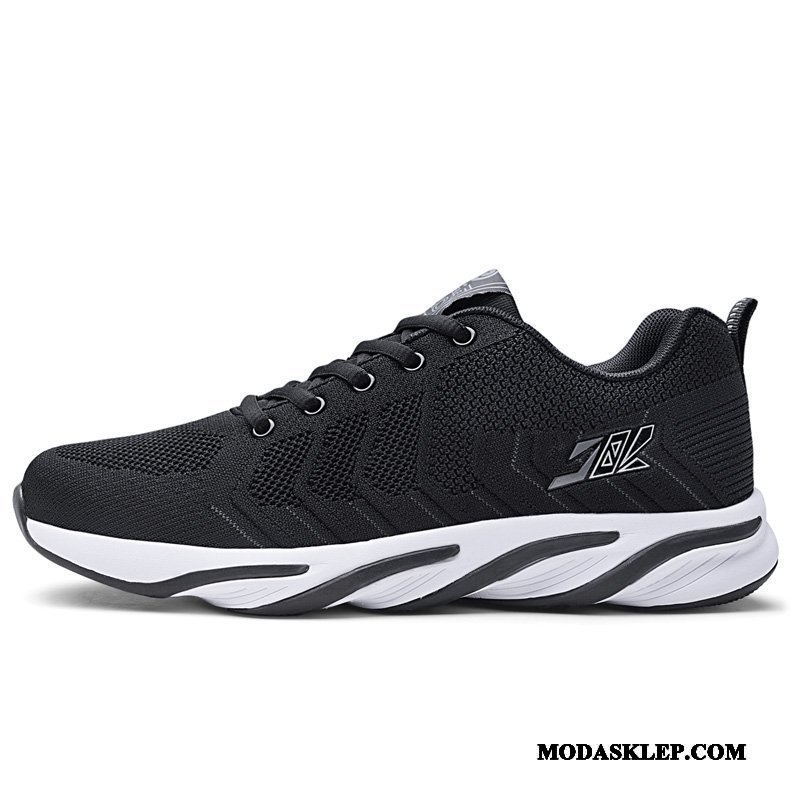 Męskie Buty Sportowe Sklep 2019 Oddychające Casual Buty Do Biegania Fitness Czarny