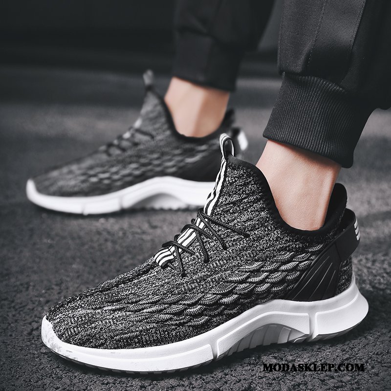 Męskie Buty Sportowe Tanie Casual Oddychające Plecione Wiosna 2019 Khaki