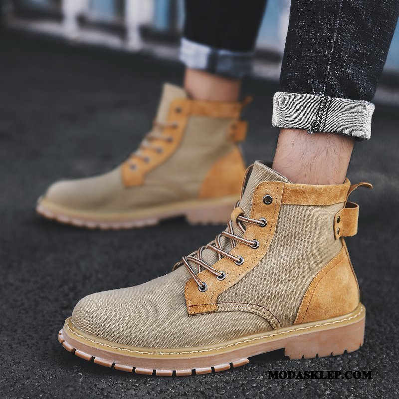 Męskie Czyścibut Kup Casual Botki Vintage Pustynia Martin Botki Brązowy