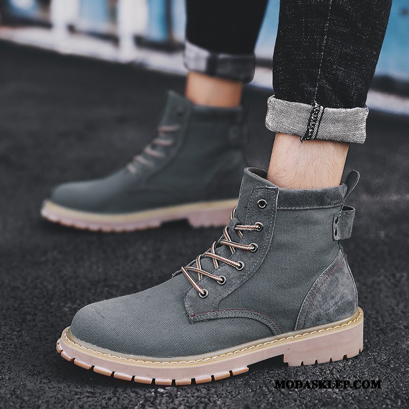 Męskie Czyścibut Kup Casual Botki Vintage Pustynia Martin Botki Brązowy