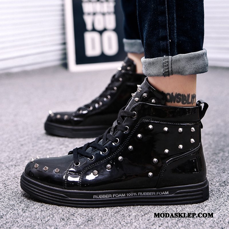 Męskie Czyścibut Oferta Buty Buty Na Deskorolke Moda Krótkie Botki Osobowość Czerwony