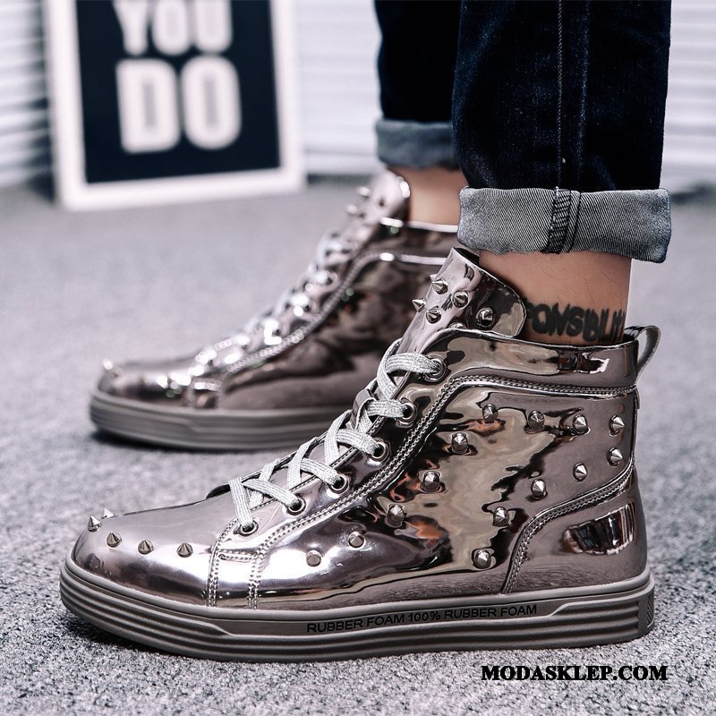 Męskie Czyścibut Oferta Buty Buty Na Deskorolke Moda Krótkie Botki Osobowość Czerwony