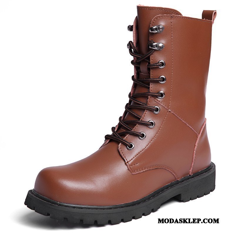 Męskie Czyścibut Sprzedam Outdoor Wysokie Jesień Martin Botki Buty Czarny