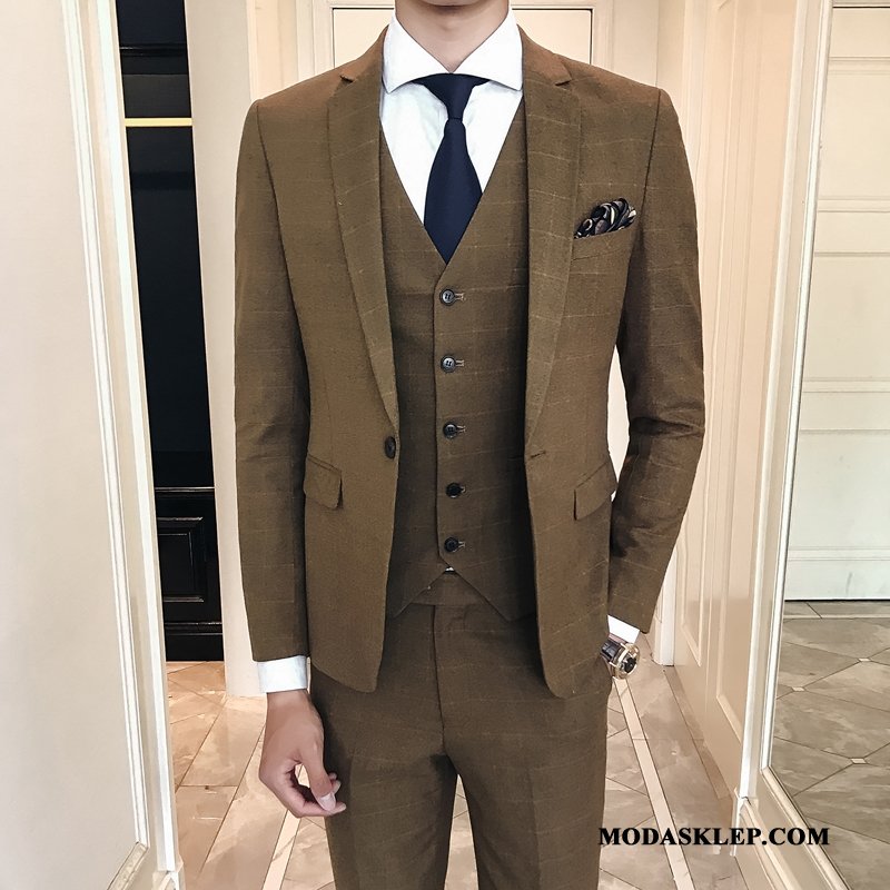Męskie Garnitur Sprzedam Modna Marka Piękne Pokaz Eleganckie Pasować Szary Jasny