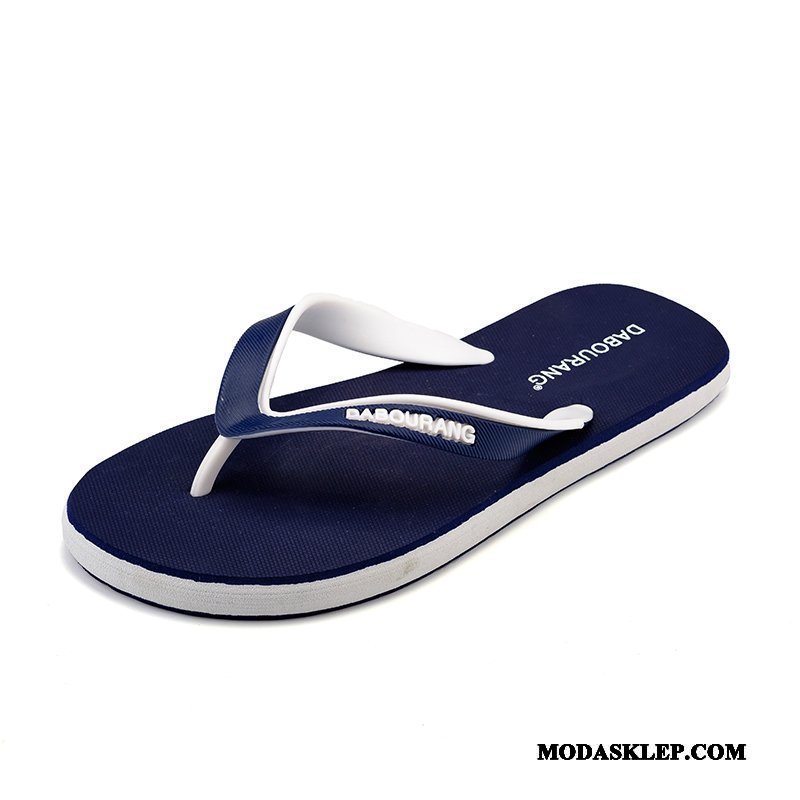 Męskie Japonki Dyskont Kapcie Buty Męska Plażowe Casual Niebieski