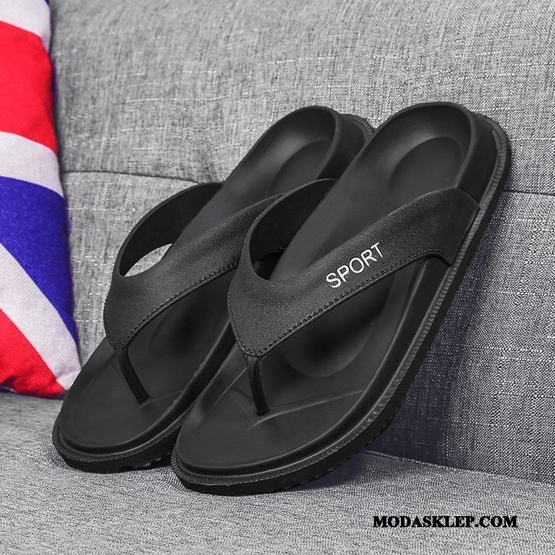 Męskie Japonki Kup Plażowe Buty Outdoor Lato Kapcie Czarny Czerwony