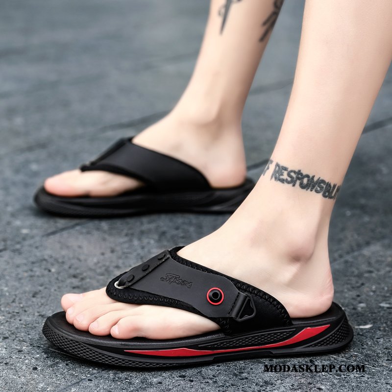 Męskie Japonki Kup Tendencja Kapcie Męska Plażowe Outdoor Czarny