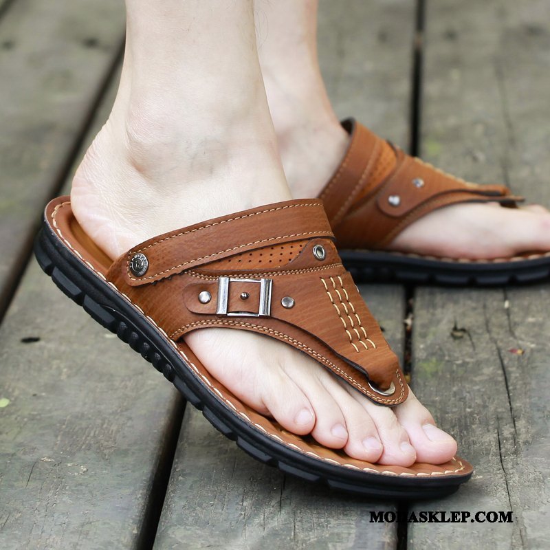 Męskie Japonki Kup Tendencja Moda Kapcie Plażowe Męska Żółty