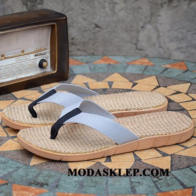 Męskie Japonki Kup Vintage Buty Kapcie Outdoor Męska Niebieski
