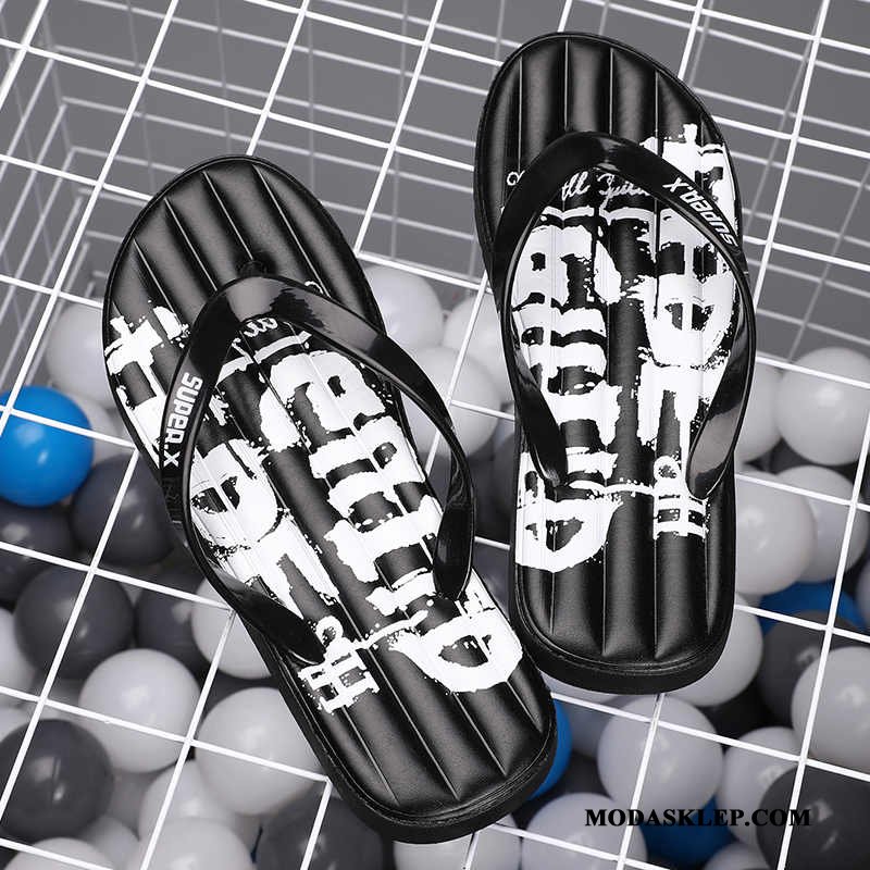 Męskie Japonki Kupię Kapcie Odporne Na Zużycie Lato Casual Antypoślizgowe Czarny