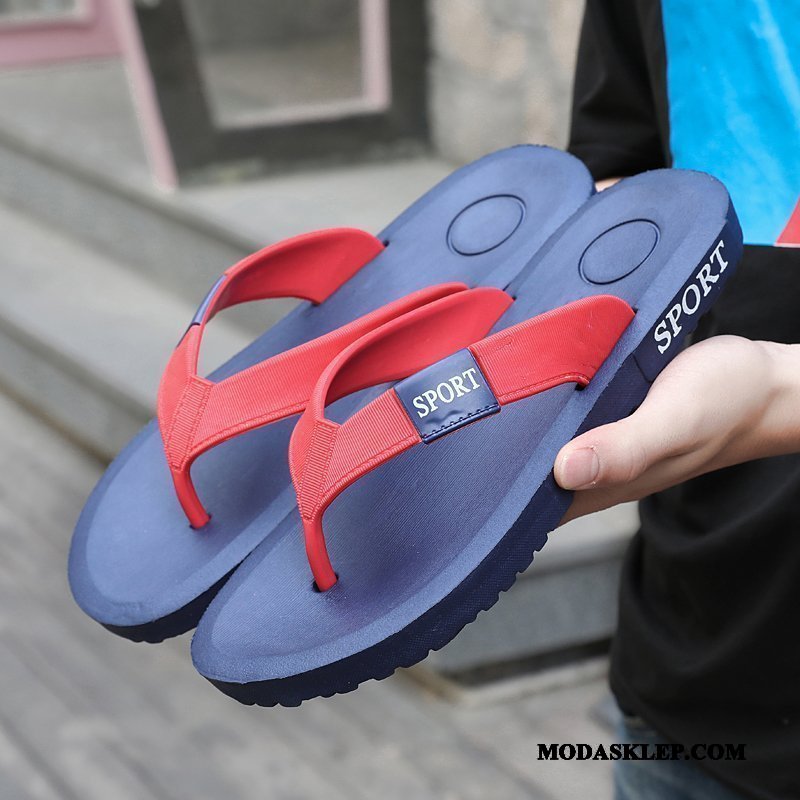 Męskie Japonki Oferta Osobowość Miękka Podeszwa Plażowe Kapcie Męska Czarny